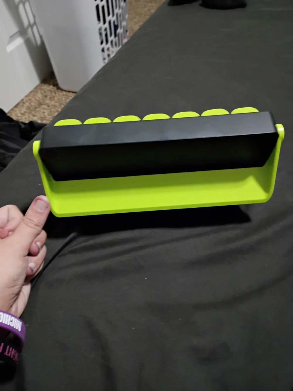 7 Day Pill Organizer Day And Night - Black with Lime Accent